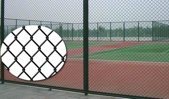Black Vinyl Coated Aluminum Fence Panels in Chain Link Structure